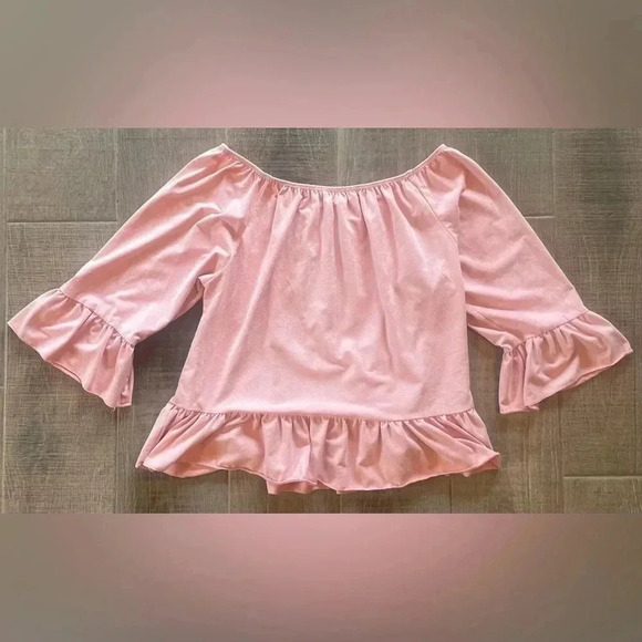 Pink Off The Shoulder Crop Top - Picture 5 of 5